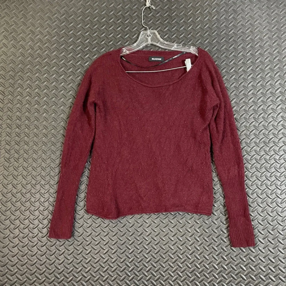NAADAM 100% Cashmere Red Scoop Neck Pullover Sweater Women's Size XS‎